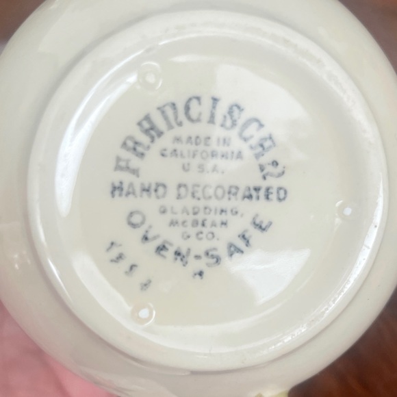 Vintage Franciscan Desert Rose sugar bowl with lid pink and cream and green - Picture 5 of 10